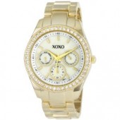 XOXO Women's XO5302A Rhinestone Accent Gold-Tone Bracelet Watch
